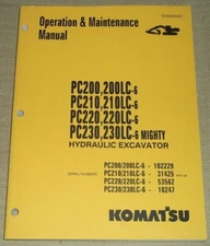 KOMATSU PC200-6 PC210 PC220 PC250 -LC-6 EXCAVATOR OPERATION & MAINTENANCE MANUAL