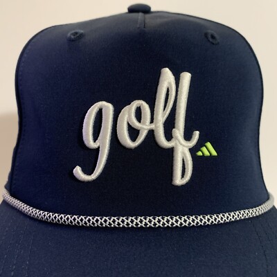 Adidas 5 Panel Golf Script Hat Snapback Adjustable Moisture