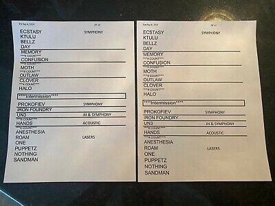 Metallica S M2 Concert Setlist Night 1 And Night 2 Ebay