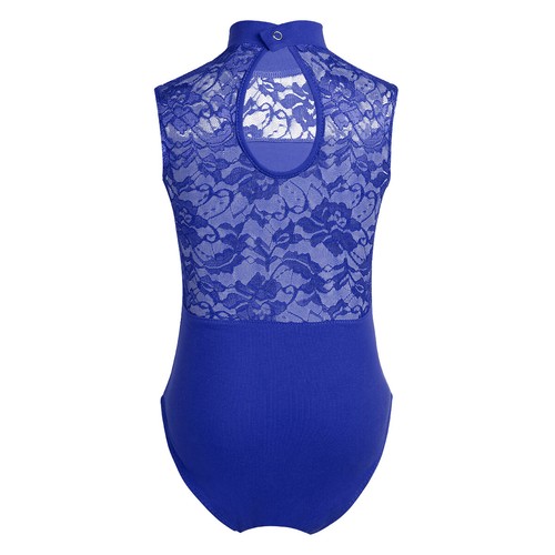 Kids Girls Ballet Dance Leotard Sleeveless Mock Neck Gym Athletic Bodysuit - Picture 33 of 53