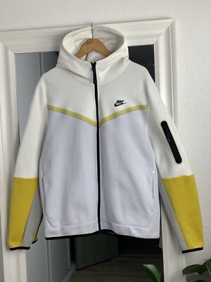 Nike Tech Fleece Zip Hoodie Yellow/Gray/White Size: XL | eBay