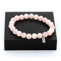 Steine Und MinéRaux. Armband Perlen Rosenquarz 8 Mm. Made IN Frankreich
