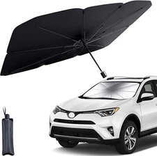 Windshield Cover Umbrella Foldable Front Window Visor Rays and Keeps Cars Cool