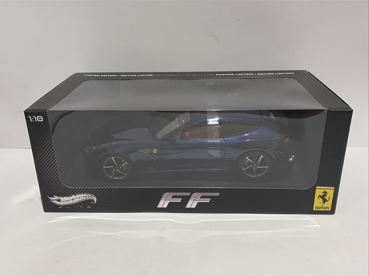 Hot Wheels Elite Ferrari FF Metallic Blue 1:18 Scale Diecast Model