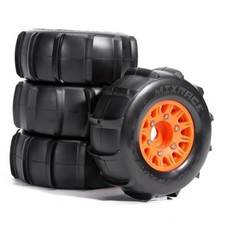 Pre-glued Sand Snow Paddle Wheel Tire Set For 110 Rc Truck Fits Orange