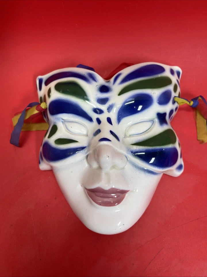 Ceramic Clown Jester Fan Style Ruff Venetian Style Decor Mask Lot 5 - Image 2 of 4