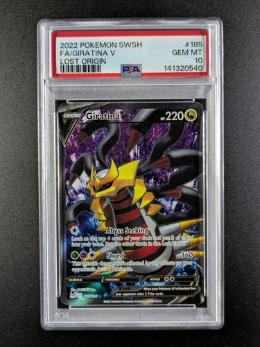2022 Pokemon GIRATINA V #185/196 Lost Origin Ultra rare English PSA 10