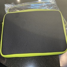 10.5 X 8 Tablet Neoprene Sleeve. NWT Black Electric Green D Zip