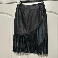 Vintage Kelli Kouri Women Black Leather wrap-...