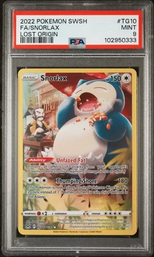 Snorlax TG10/TG30 Swsh11: Lost Origin Trainer Gallery Holo PSA 9 Mint