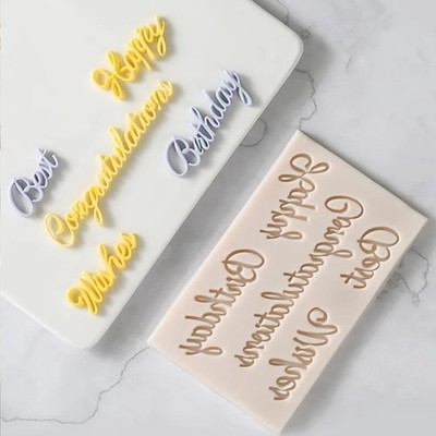 Happy Birthday Congratulations Best Wish Fondant Chocolate Resin Silicone Mold