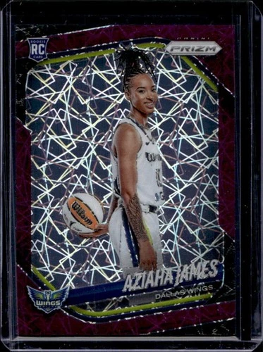 2025 Panini WNBA Prizm Aziaha James RC Variation Purple Velocity #/59 Wings