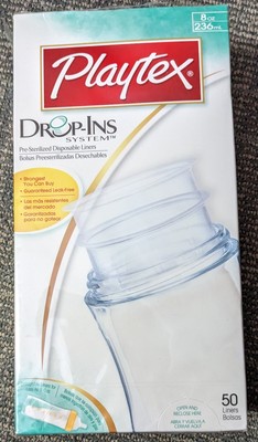 Playtex Drop Ins Disposable Liner System 50 Pk 8oz 2005 Unopened Baby Bottle