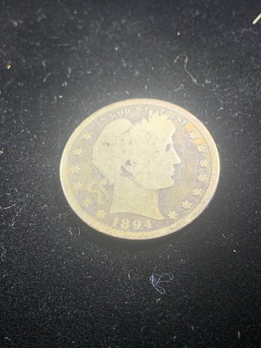 1894-S Barber Quarter Silver - 25c Coin - Picture 3 of 7
