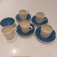 Vintage John Lewis 'Chinese Blue' Demitasse Coffee Cups & Saucers Set