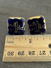Vintage Clip On Earrings Saguaro Cactus Navy And Gold Likely Milvern Western — photo 6