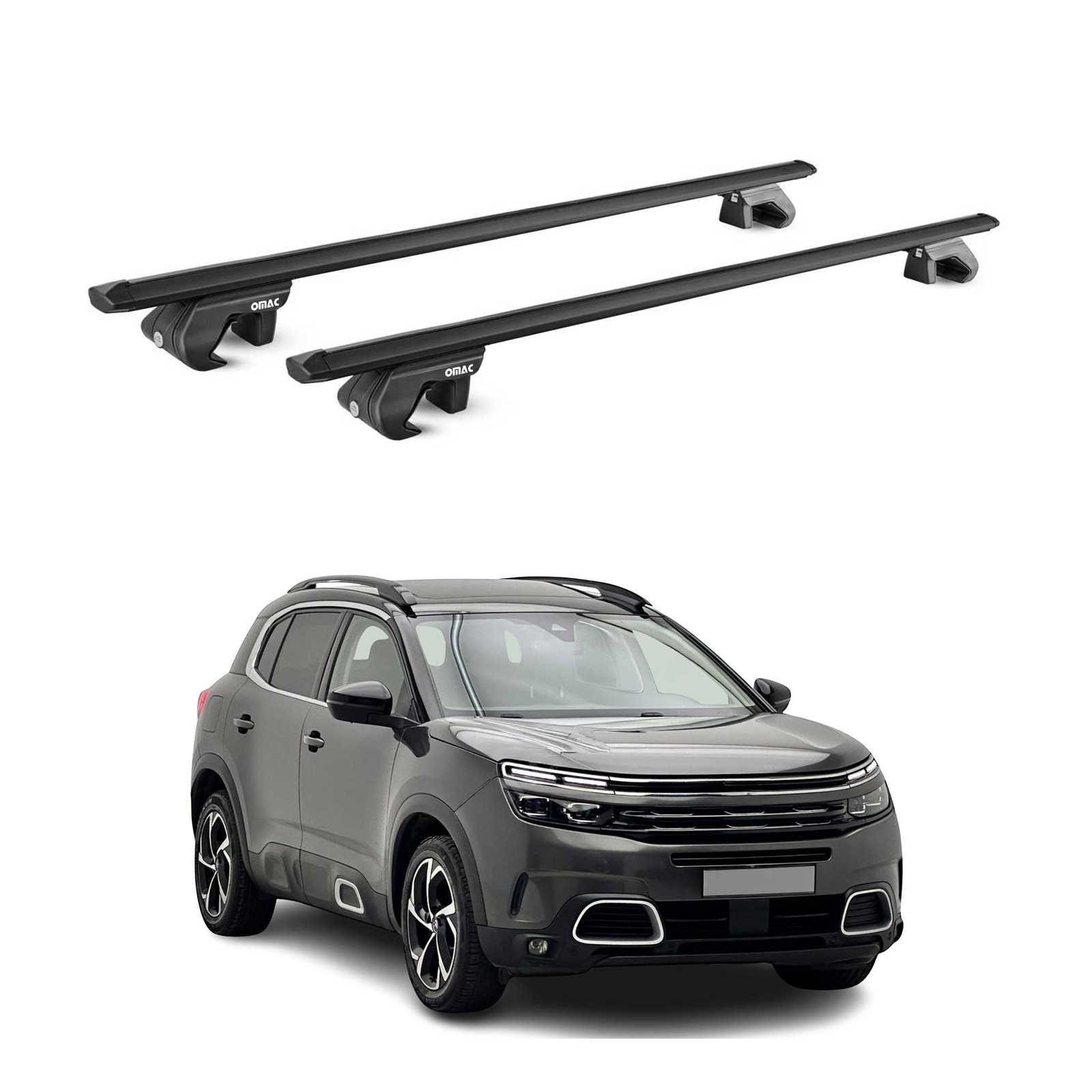 Barres de toit alu noir pour Citroën C5 Aircross 2018 2019 2020 2021 2022