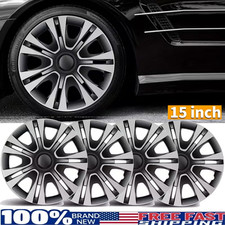 15 Set Of 4 Snap On Full Hub Caps Wheel Covers Fit For R15 Tire Steel Rim New