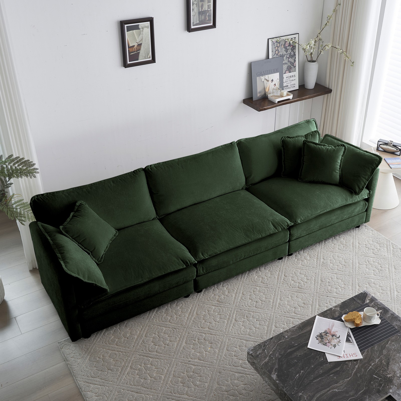 3 Piece Sofa Set Oversized Sofa Comfy Sofa Couch, 2 Pieces of 2 Seater and 1 Pie