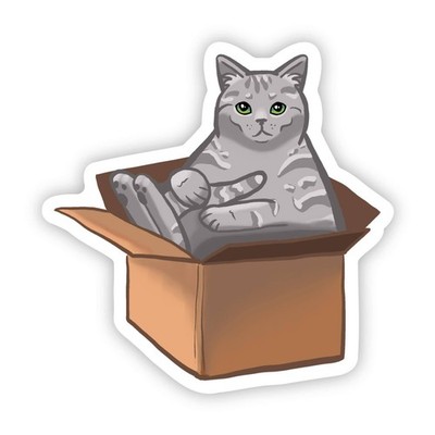 Cat In A Box Vinyl Sticker