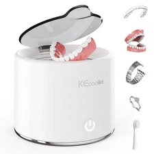 Ultrasonic Retainer Cleaner, 48kHz Retainer Cleaner Machine for Dentures, Mou...