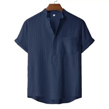 Herren Sommer T-Shirt Baumwollleinen Kurzarm ...