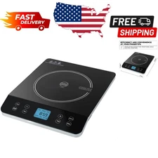 Portable 1800W Induction Cooktop with Touchscreen LCD - Programmable & Stylish