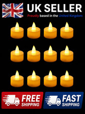 12 pcs Flameless LED Tea Lights, Powered By Battery, Over 200 Hours Long Last UK