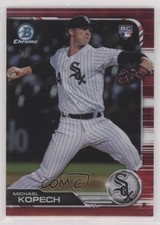 2019 Bowman Chrome Red Refractor 2/5 Michael Kopech (Pinstripe Jersey) #82 5aj