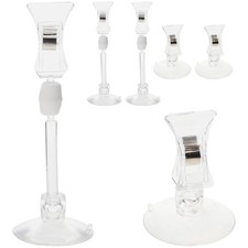 6Pcs Reusable Fish Tank Suction Cup Clips Aquarium Food Holder White