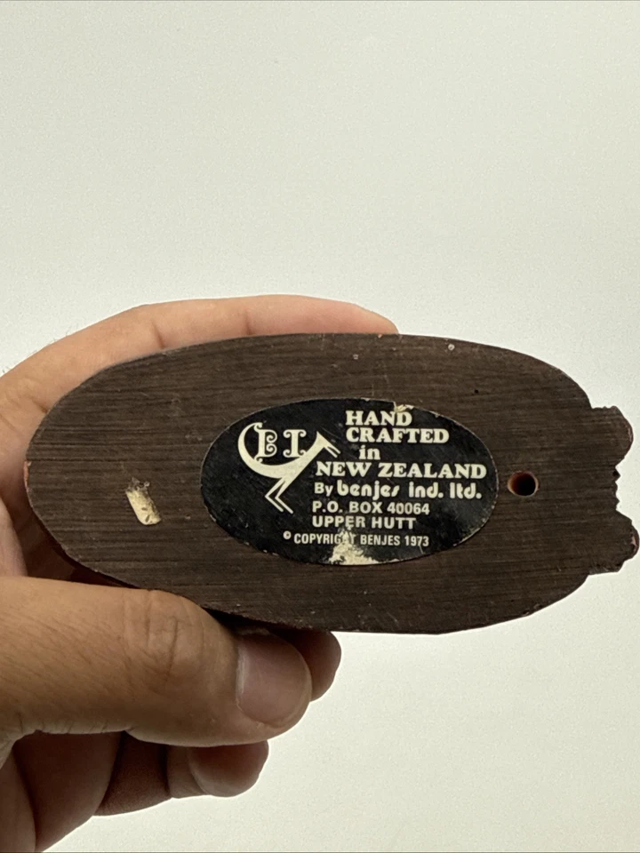 DE COLECCIÓN BENJES IND LTD FIGURA MASCULINA MAORÍ CABEZA MADERA 1973 RARA 4" Foto 3 de 4