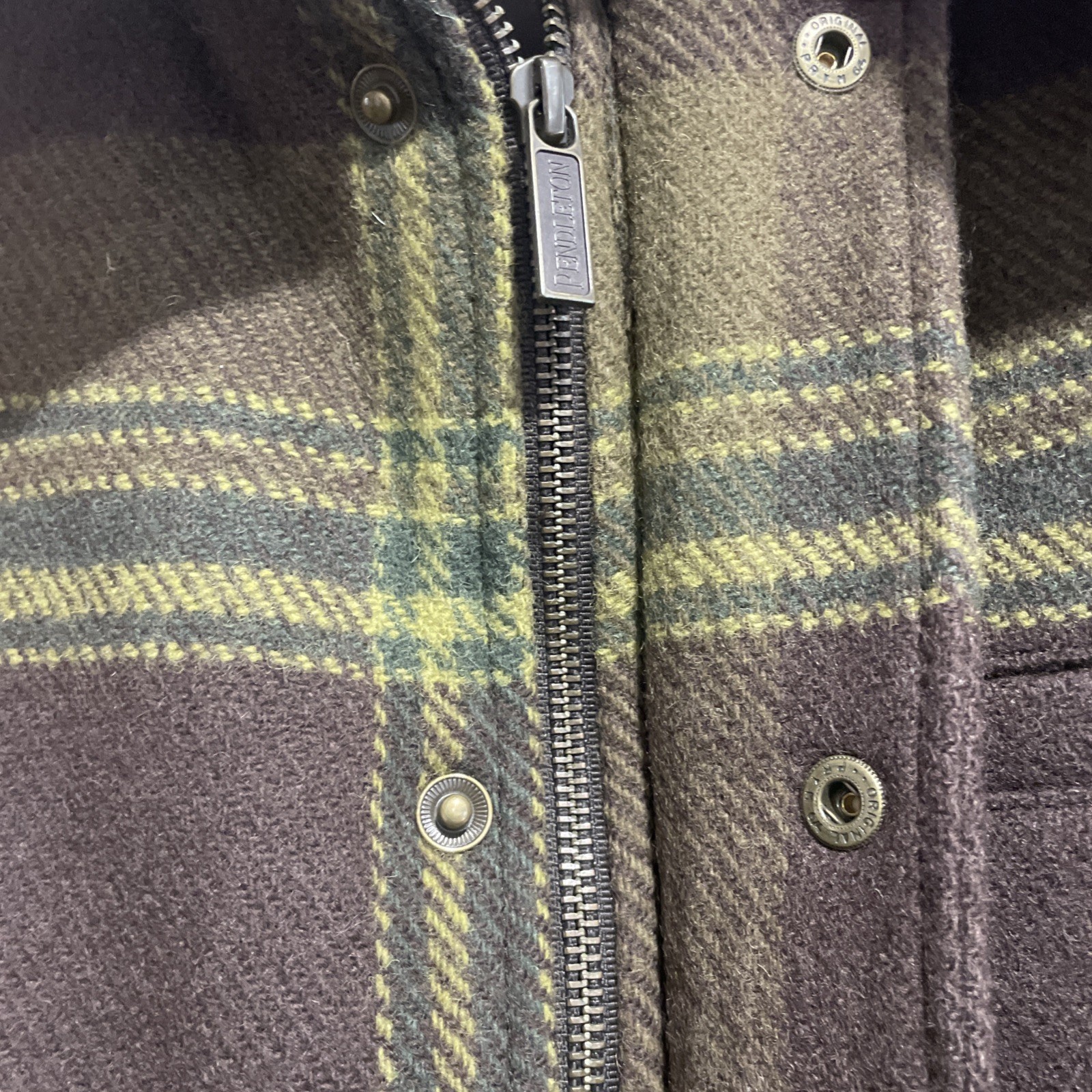 Pendleton Wool Plaid Jacket Mens Medium Zip Front… - image 11