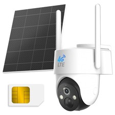 4G LTE Cellular Security Camera Wireless Outdoor, No WiFi Solar Powered Camer...