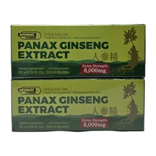 Red PANAX Ginseng Extract Premium Roots 8000 Mg 2 Box 30 Bottles Each, Free Ship