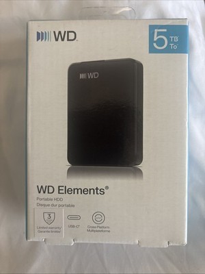 Western Digital 5TB - WD Elements - (Black) - (WDBLSS0050BBK-WESN) - New/Sealed