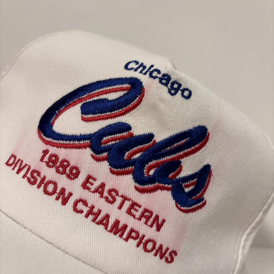 Sombrero SnapBack Vintage 1989 Campeones de la División Este Chicago Cubs Script Foto 4 de 4