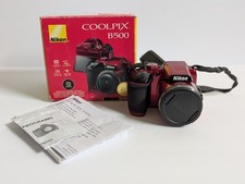 Nikon Coolpix B500 16MP Digital Camera Red 40x Optical Zoom 3  LCD Tested W Box
