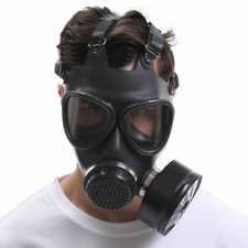Chemical Full Face Gas Mask Soviet Military Army Respirator + 40mm Filter Box