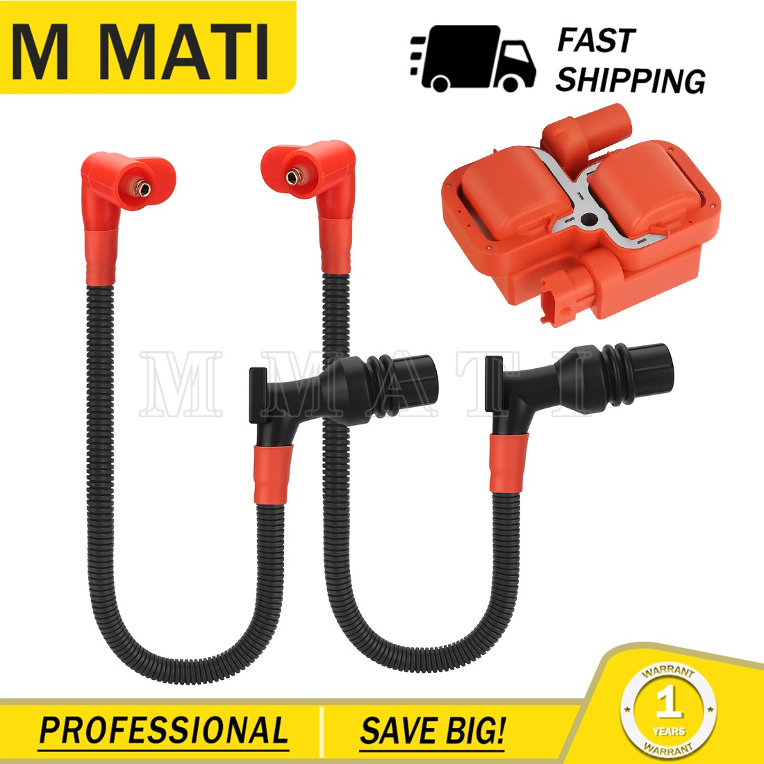 Ignition Coil w/Spark Plug Wire For Polaris Ranger 800 XP Crew 2011-2016 4010425