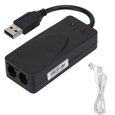 USB 2.0 56K Fax Modem, External V.90 V.92 Modem with Dual Ports, USB Data Mod...