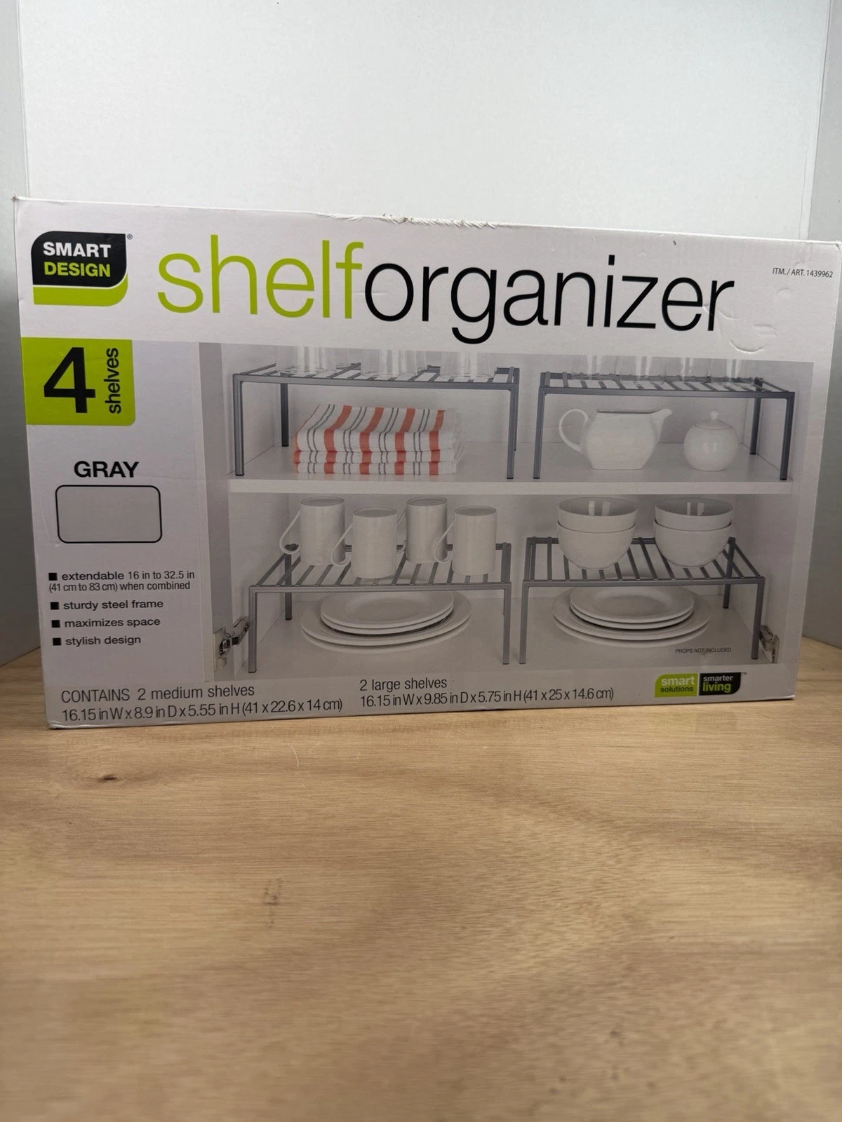 Smart Design 4 Shelf Organizer Gray Expandable Kitchen Cabinet Storage
Opens in a new window or tab