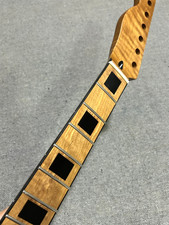 Reverse head 22fret Roasted Flame Maple Electric guitar neck Part Satin inlay