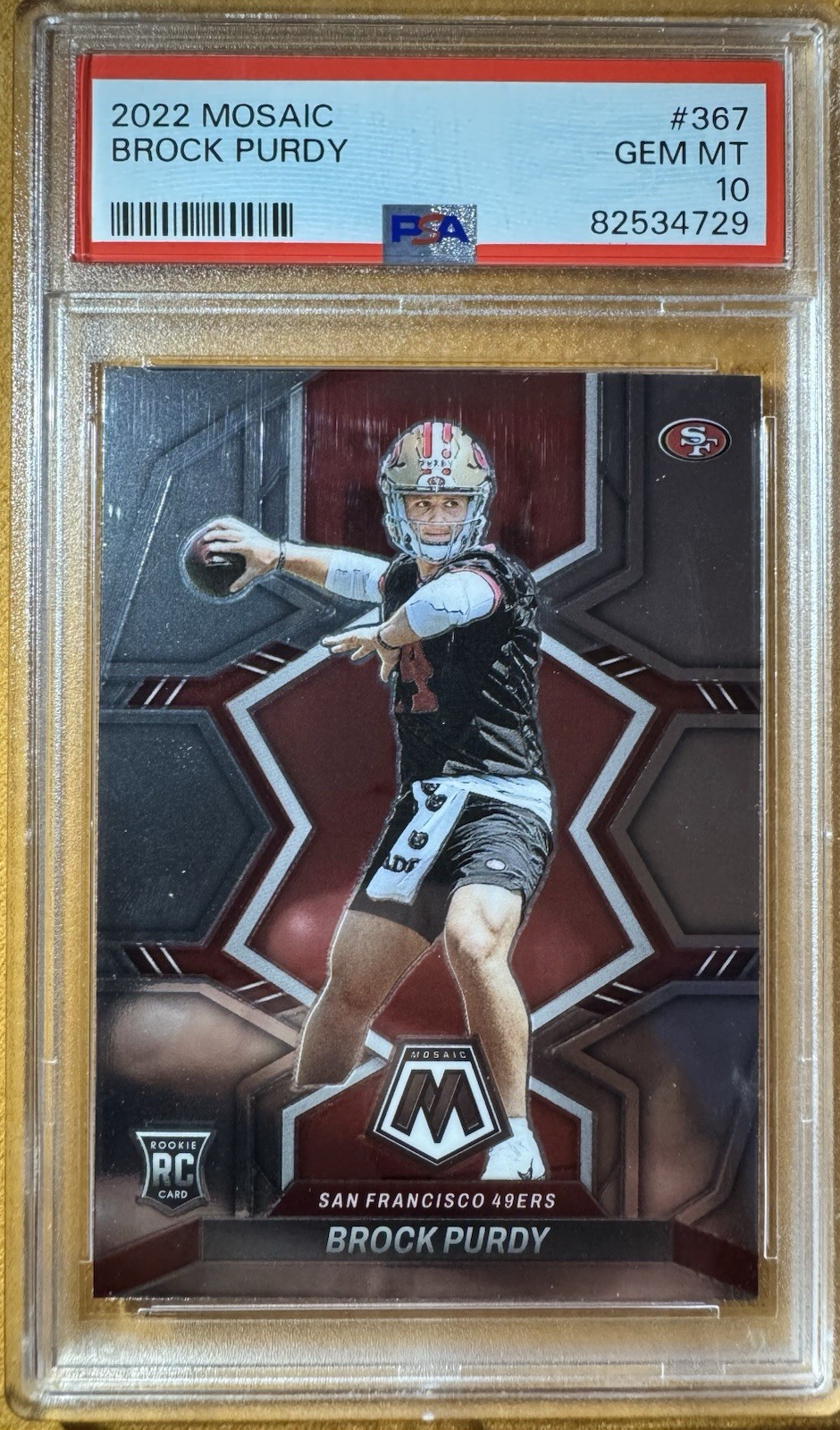 Panini 2022 Mosaic Rookies Brock Purdy RC #367 49ers Football PSA 10