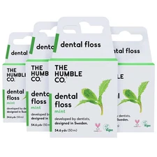 The Humble Co. Dental Floss (4pack)-Vegan, Eco Friendly, Sustainable Waxed with