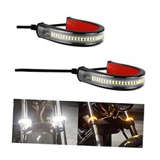 zipelo 2PCS Motorcycle LED Turn Signal Light, Flexible Switchback Dual-Color