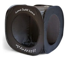 Home Sweet Home Pop Up Cat Cube. A Collapsible Indoor Cat House. Covered Pet