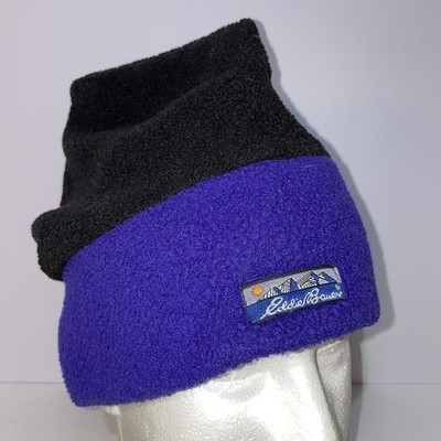 Eddy Bauer Vintage Fleece Purple Two-Tone Beanie Made in USA