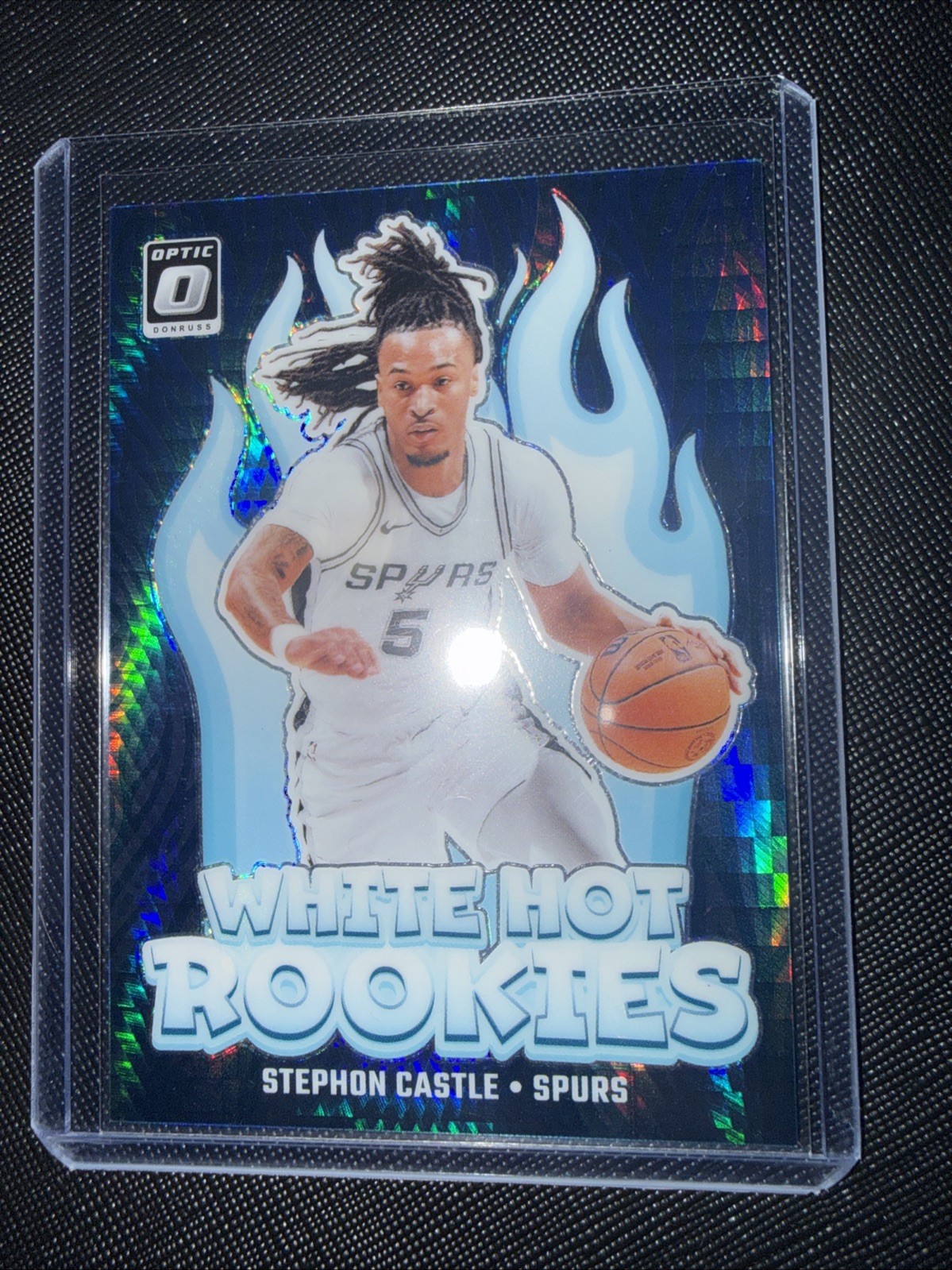 2024-25 Panini Optic Stephon Castle White Hot Rookies Blue Hyper /175