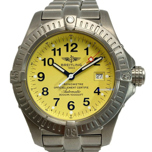 Used BREITLING Breitling Avenger Seawolf Date E17370 Yellow Au...