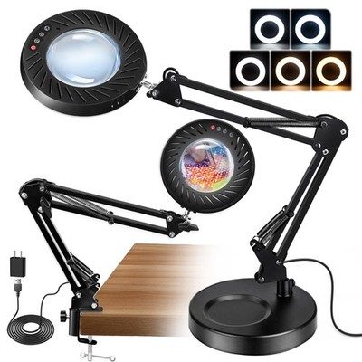 Akynite 12X Magnifying Glass with Light and Stand, 144 LED Real Glass Magnify...